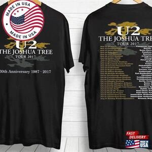 U2 30Th Anniversary The Joshua Tree Tour Black T-Shirt 2 Sided